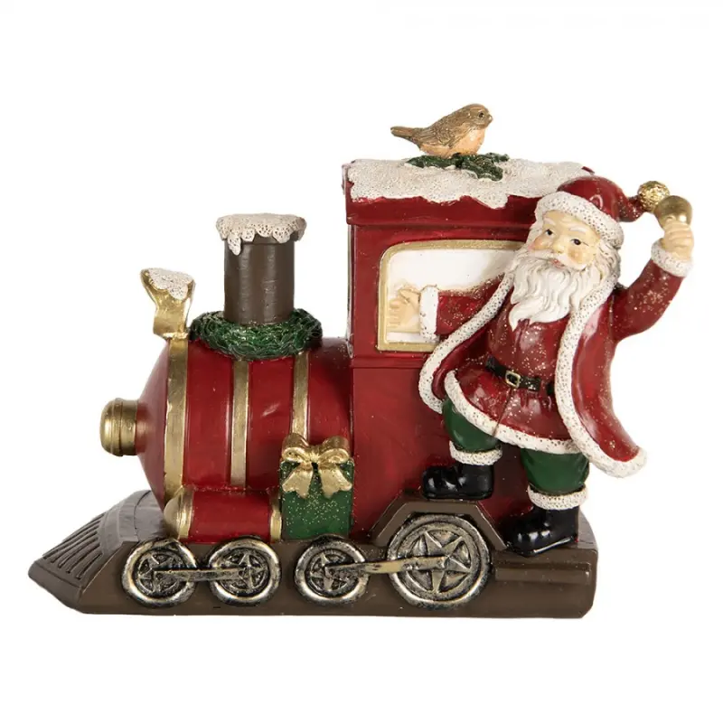 Vánoční dekorace figurka Santa Clause na mašince – 16x10x13 cm