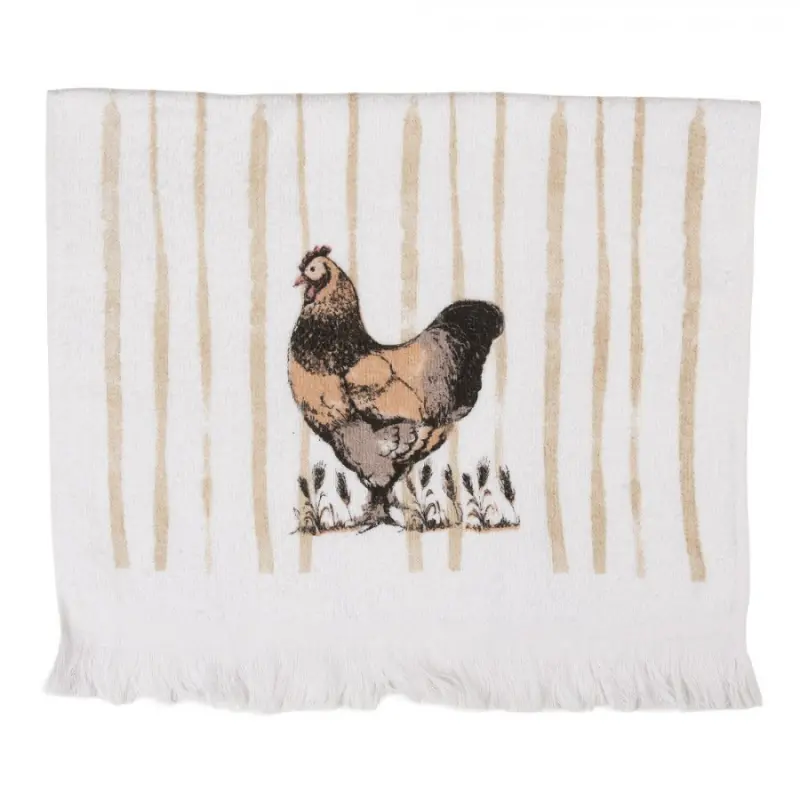 Kuchyňský froté ručník se slepičkou Farm Living – 40x66 cm