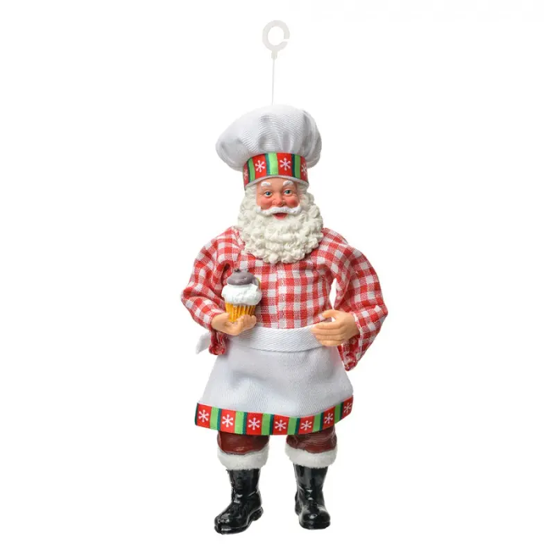 Vánoční figurka Santa Claus pekař s muffinem – 17 cm