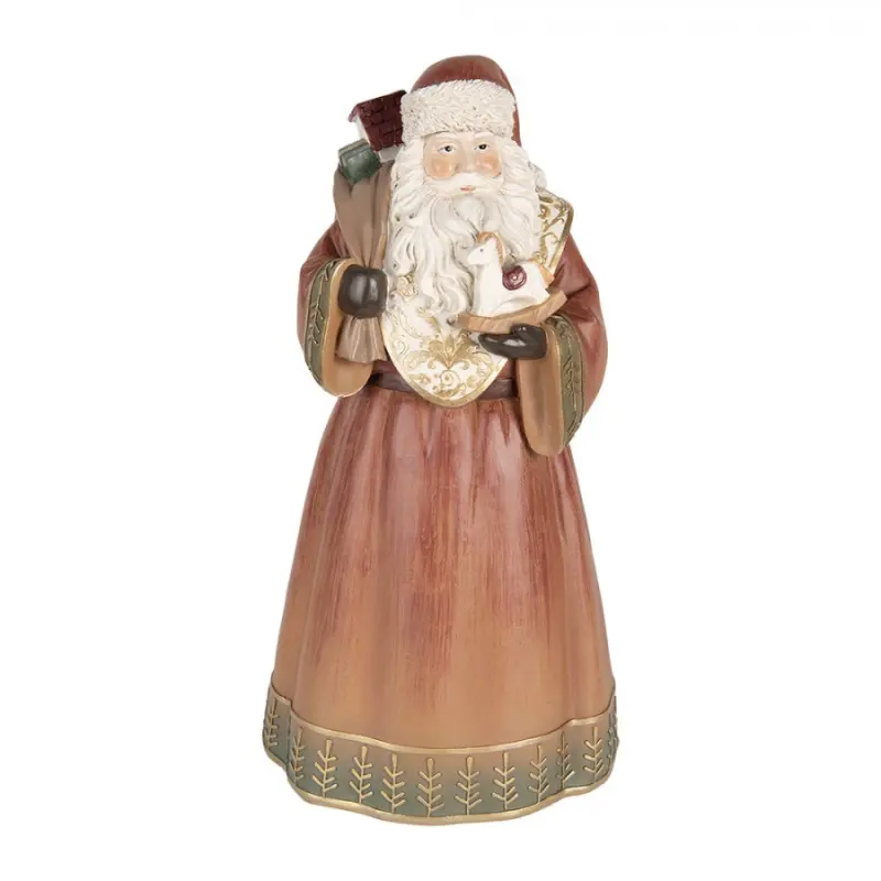Vánoční dekorační figurka Sanata Claus s pytlem plným dárků a hraček – 20x18x39 cm