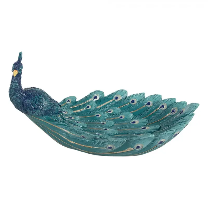 Dekorace páv s miskou z ocasu – 30x19x16 cm