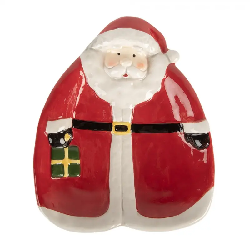 Vánoční talíř Santa Claus v červeném kabátě – 22x18x5 cm