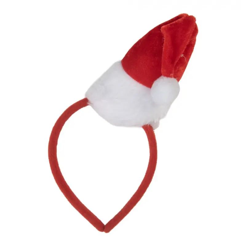 Vánoční veselá čelenka s červenou čepičkou Santa Claus – 27 cm