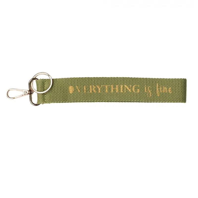 Látkový zelený přívěsek na klíče Everything is Fine – 20 cm