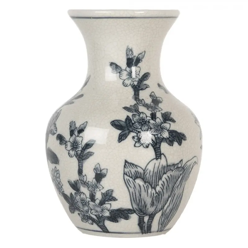 Keramická vázička v čínském stylu s modrým dekorem Tuur VII – 10x16 cm