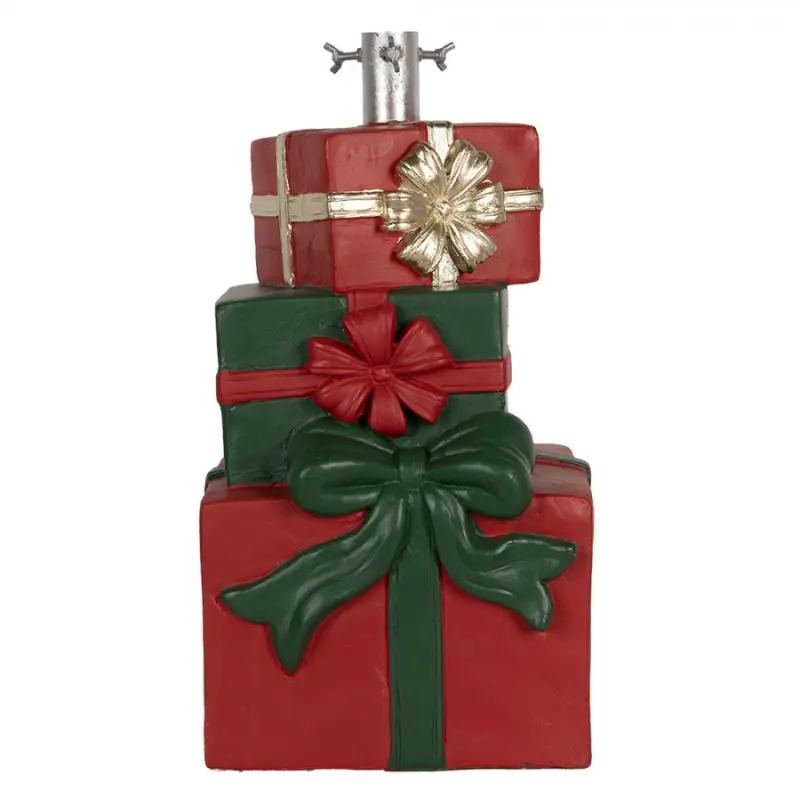 Červeno-zelený stojan na stromek ve tvaru dárků Christmas Gift - 28*26*48 cm Clayre & Eef