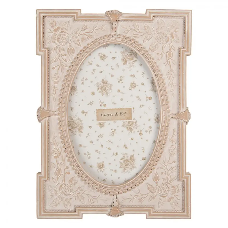 Růžový art deco fotorámeček s růžemi Rosalinka – 15x2x21 cm na fotografii 10x15 cm