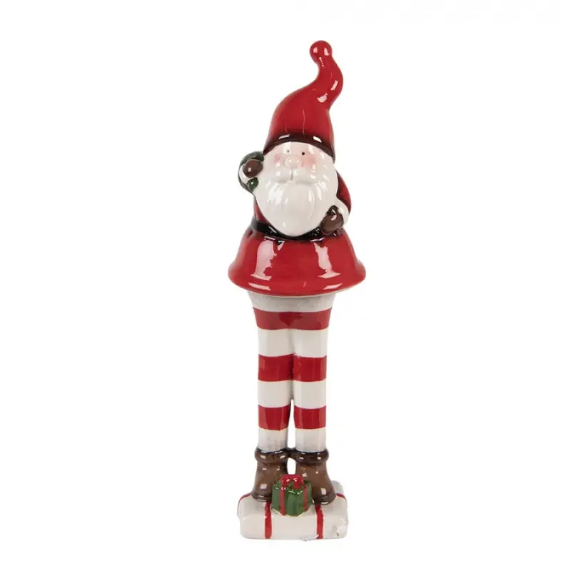 Vánoční dekorace keramická postavička Santa Claus s dárkem Moer – 23 cm