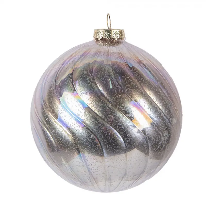 Duhová skleněná vánoční ozdoba s holo efektem Greetje – 10x10 cm