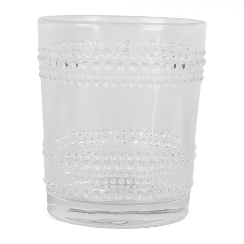 Sklenička na vodu s reliéfními puntíky Einde – 8x9 cm / 320 ml