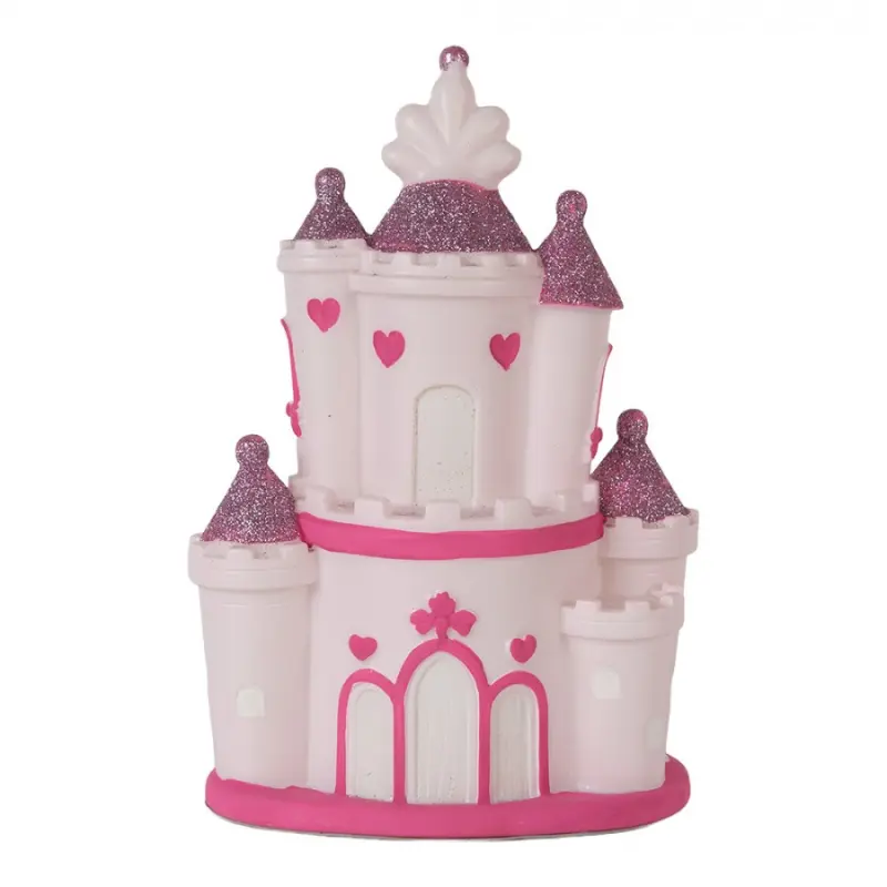 Dětská LED lampička ve tvaru růžového zámku M – 16x11x24 cm