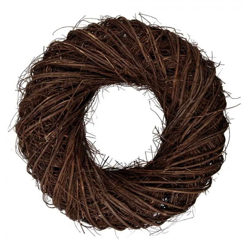 Přírodní hnědý proutěný věnec Woodly XL - Ø 50*13 cm Clayre & Eef