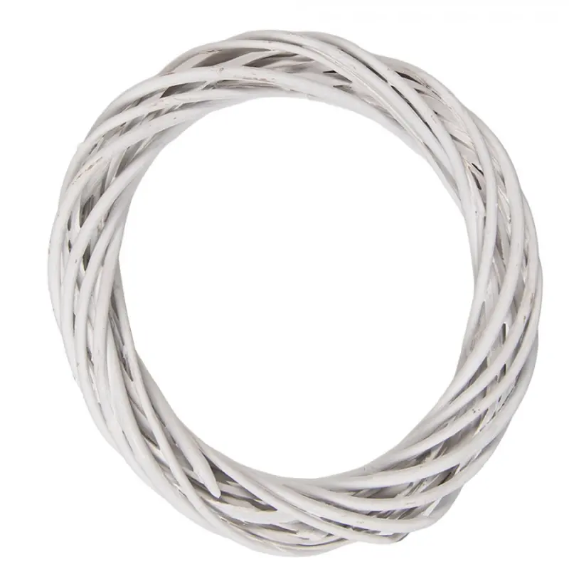 Bílý antik ratanový věnec Wreath Rattan XS - Ø 20*4 cm Clayre & Eef