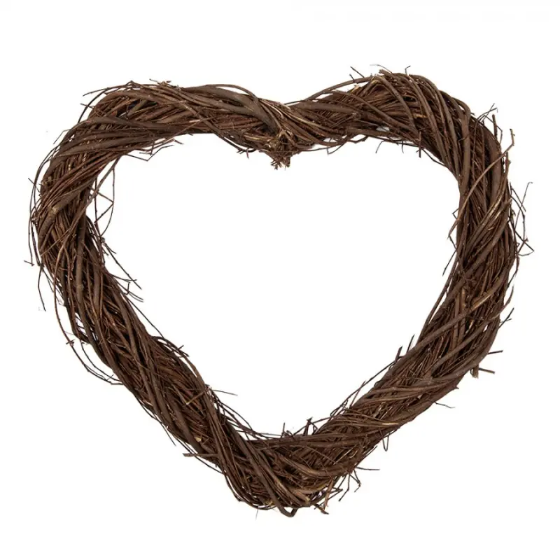 Přírodní hnědé proutěné srdce Woodly S - 30*3*30 cm Clayre & Eef