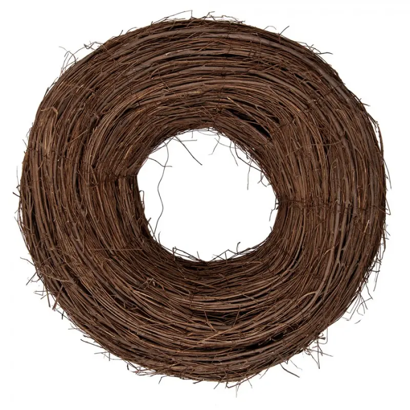 Hnědý ratanový věnec Riet IX L – 50x14 cm