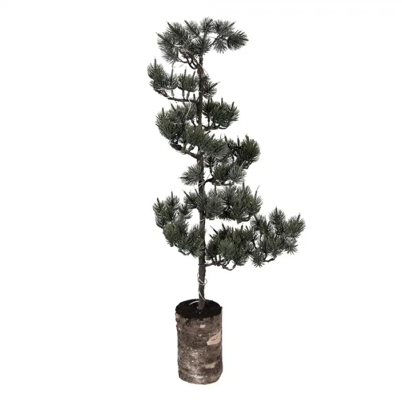 Umělý stromek na podstavci ve tvaru kmene s LED světýlky Sheenie M – 28x28x80 cm / 3xAAA