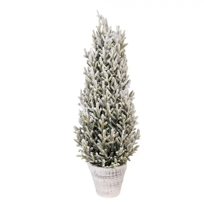 Umělý zasněžený stromek v květináči Veelviet – 27x70 cm