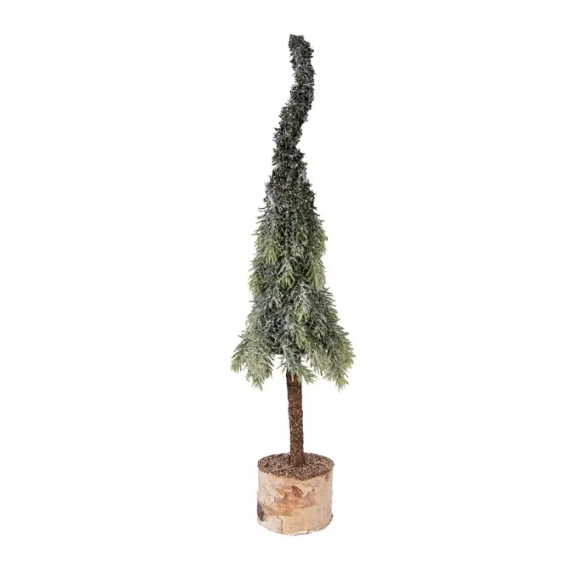 Umělý stromek se zvlněnou špičkou na podstavci ve tvaru kmene Whimseel M – 10x35 cm