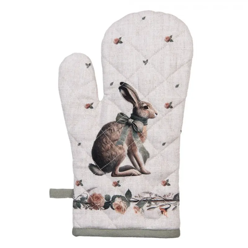 Chňapka se zajícem s mašlí Vintage Ears – 18x30 cm