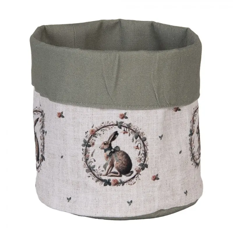 Pytlík / ošatka na pečivo se zajícem s mašlí Vintage Ears – 15x16 cm