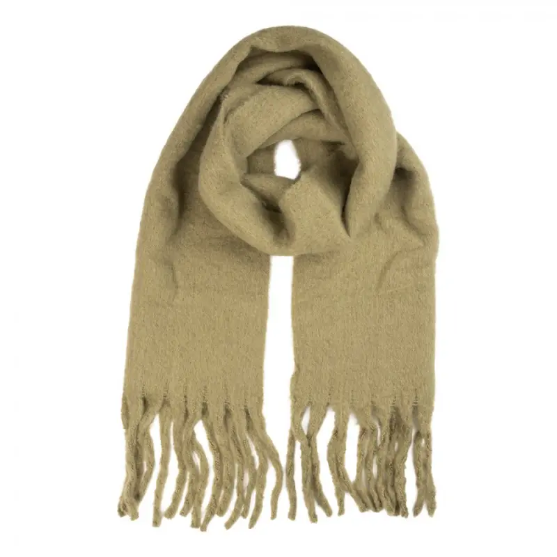 Zelená zimní šála jednobarevná basic – 40x190 cm
