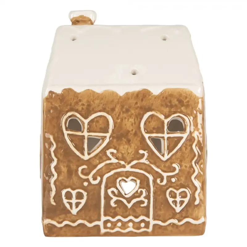 Perníková chaloupka na čajovou svíčku Gingerbread Cott - 12*7*16 cm Clayre & Eef