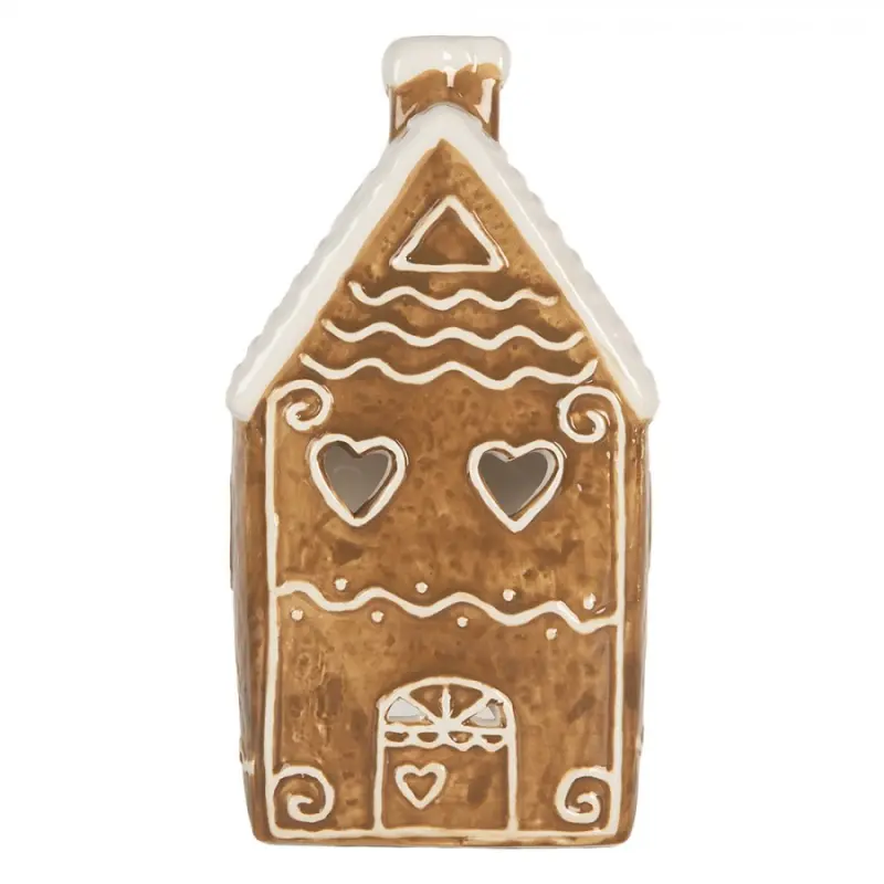 Perníková chaloupka na čajovou svíčku Gingerbread Cott - 11*9*21 cm Clayre & Eef