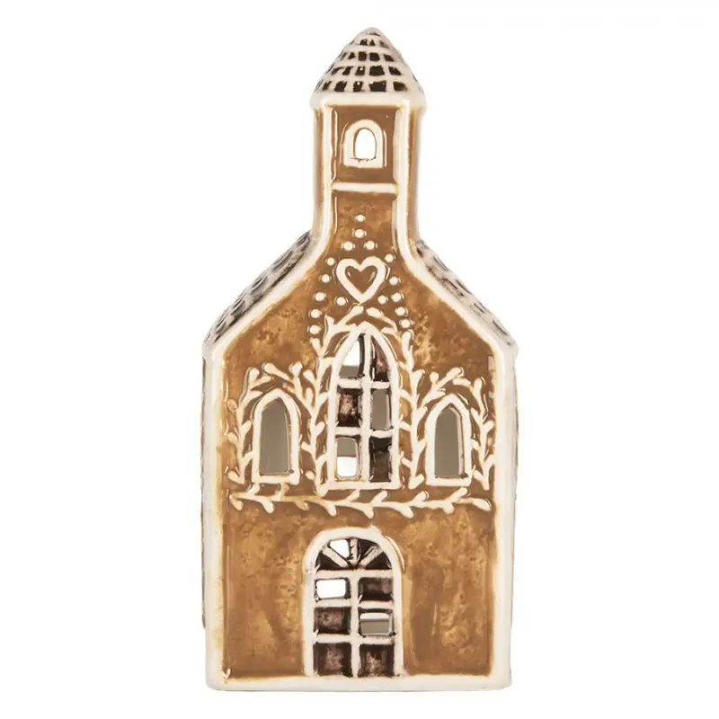Perníková chaloupka na čajovou svíčku Gingerbread Cott - 8*7*17 cm Clayre & Eef