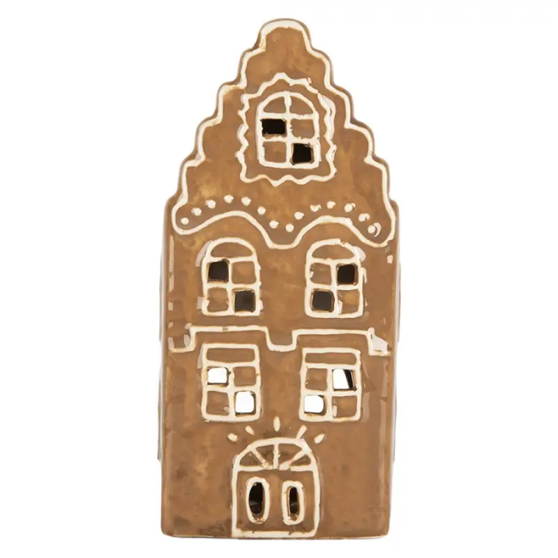 Perníková chaloupka na čajovou svíčku Gingerbread Cott - 8*7*16 cm Clayre & Eef