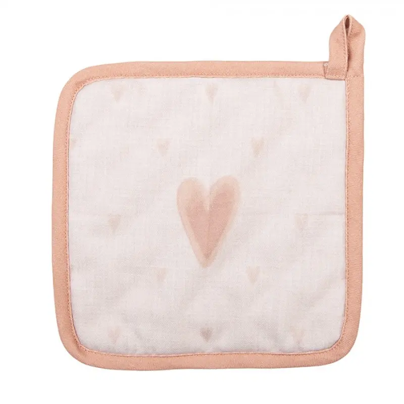 Kuchyňská chňapka / podložka pod hrnec se srdcem a domečky Home Sweet Home – 20x20 cm