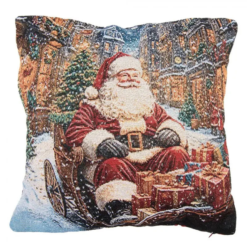 Vánoční dekorační polštář se Santa Clausem na saních Borduur – 44x44x4 cm