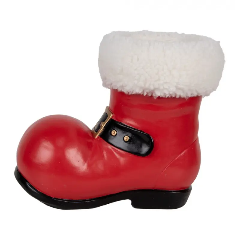 Červená vánoční dekorace bota Santa Clause – 26x15x21 cm