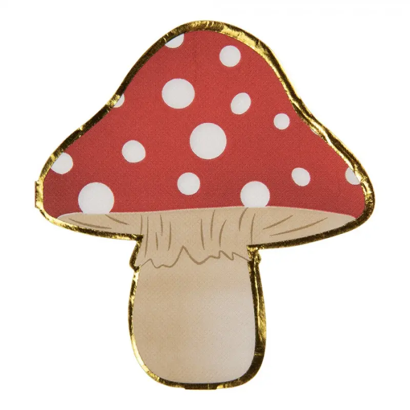 Papírové ubrousky ve tvaru houby muchomůrky – 33x33 cm / 20 ks