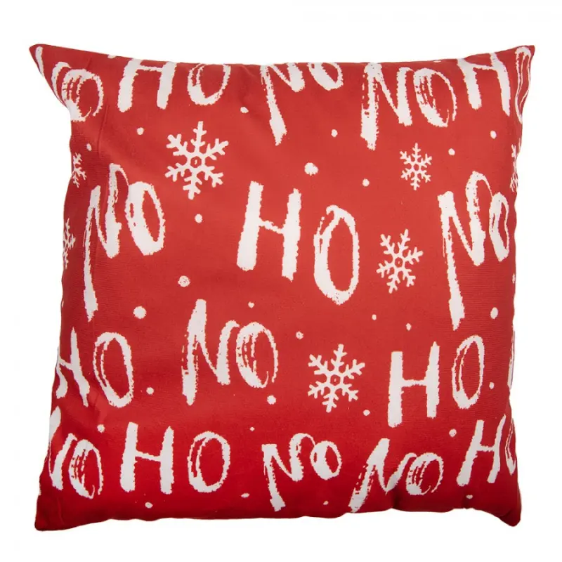 Červeno-bílý povlak na polštář s vánočním motivem Ho Ho Ho – 45x45 cm