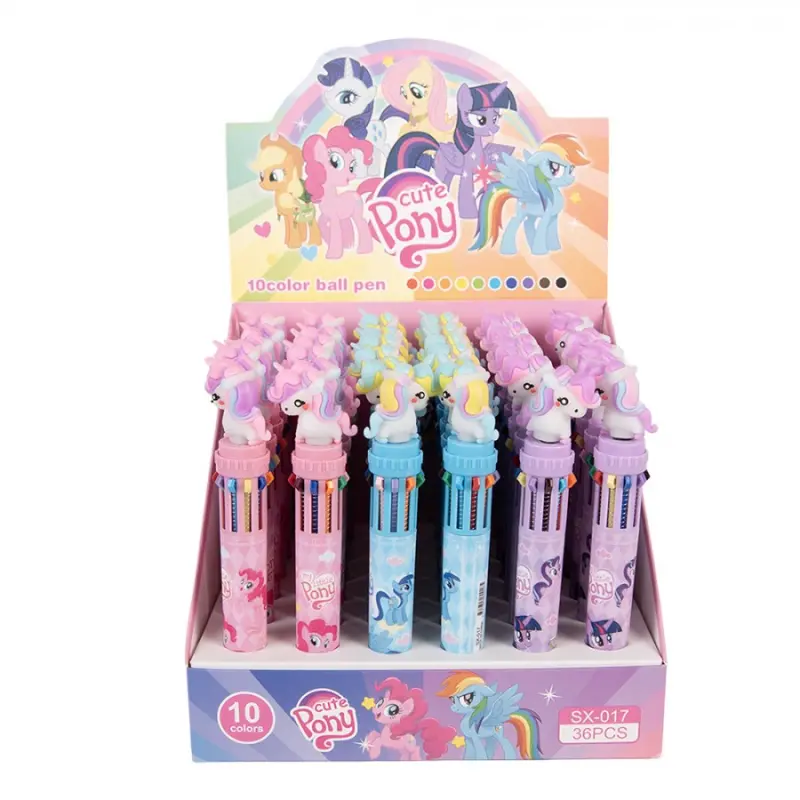 Retro propiska s deseti barvami Cute Pony – sada 36 ks