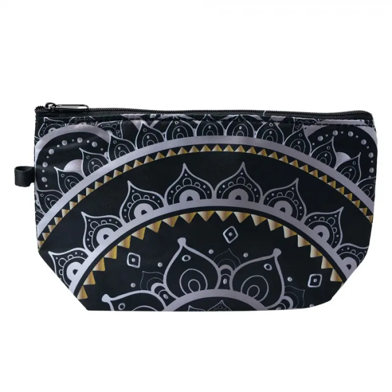 Černá kosmetická taštička s mandalou Namaste – 22x13x18 cm