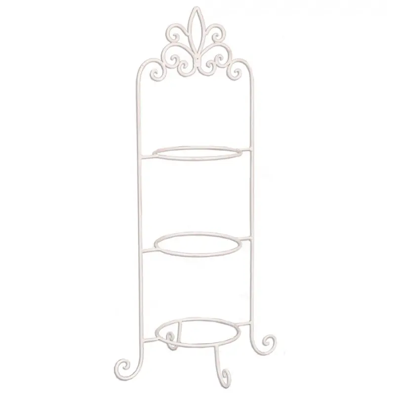 Bílý kovový etažér / stojan na talíře se 3 patry – 33 / 77 cm 77 Iron
