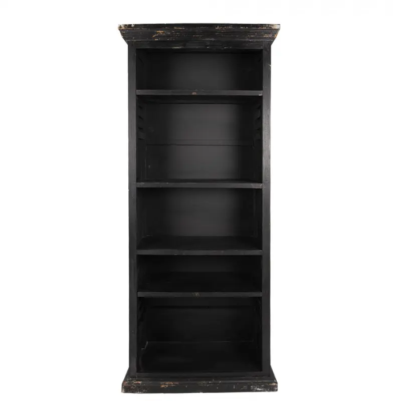 Černá dřevěná knihovna s nastavitelnými policemi – 80x36x195 cm