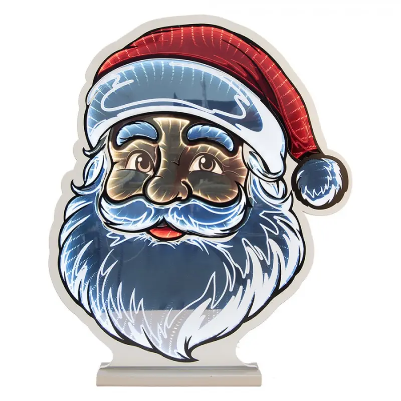 Červená plastová vánoční infinity lampa Santa Claus – 48x8x57 cm