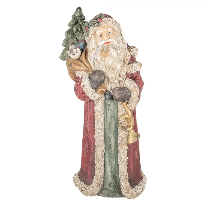 Červená keramická vánoční dekorace Santa Claus – 35x28x83 cm