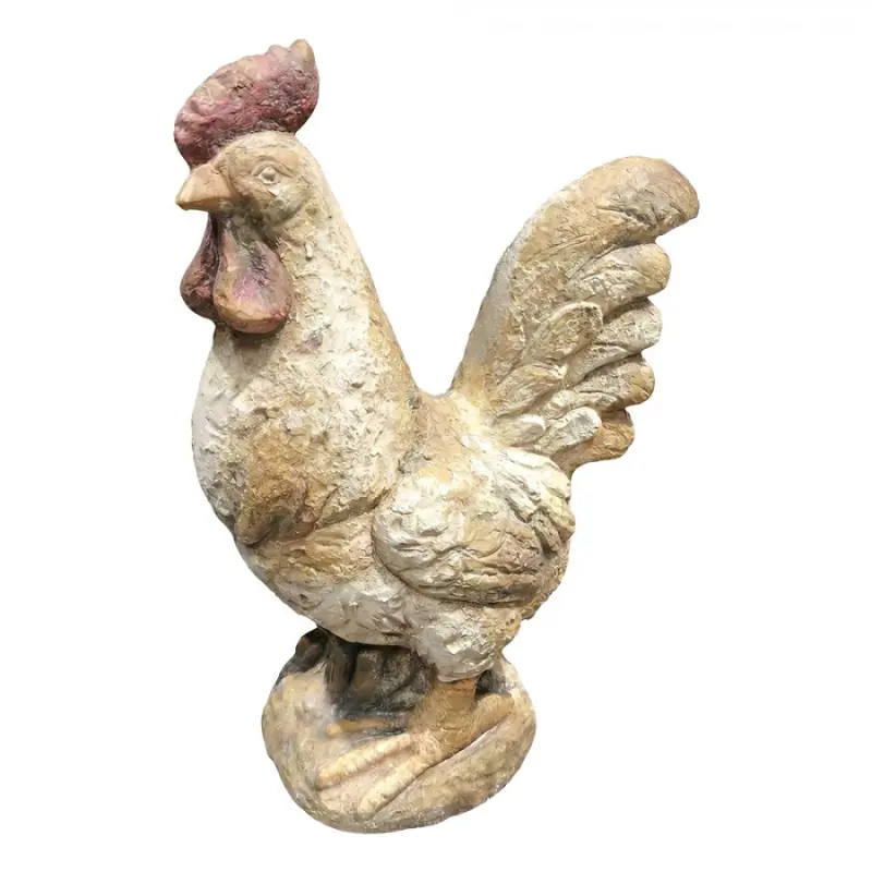 Béžová keramická dekorativní figurka slepička