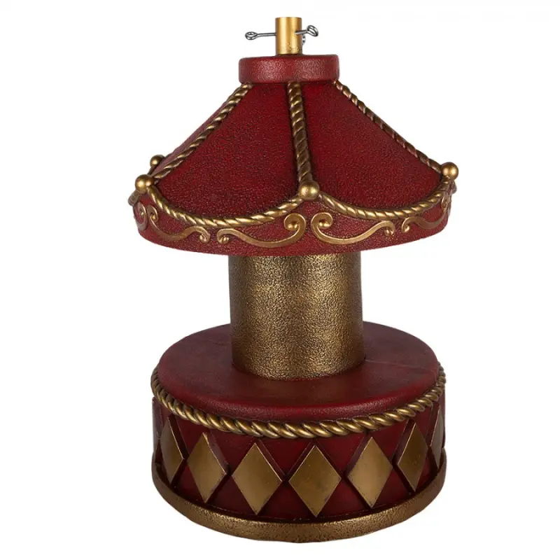 Červený keramický stojan pod vánoční stromeček kolotoč – 52x73 cm