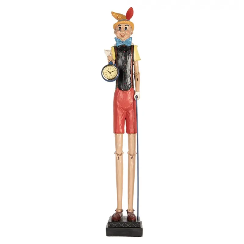 Béžová plastová dekorativní figurka Pinocchio – 12x11x68 cm