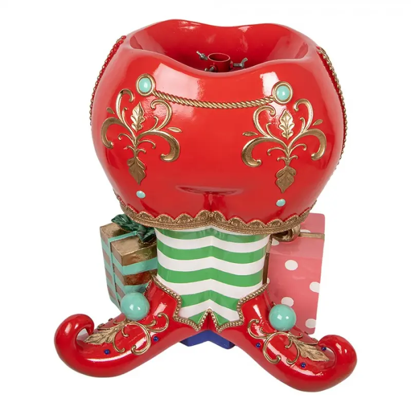 Červený plastový stojan pod vánoční stromeček boty – 57x41x66 cm