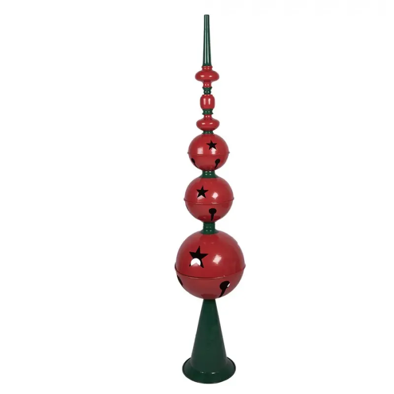 Červeno-zelená kovová vánoční dekorace – 31x153 cm