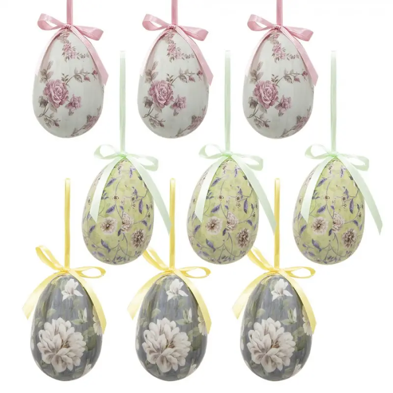 Barevná velikonoční závěsná dekorace vajíčko – 5x8 cm