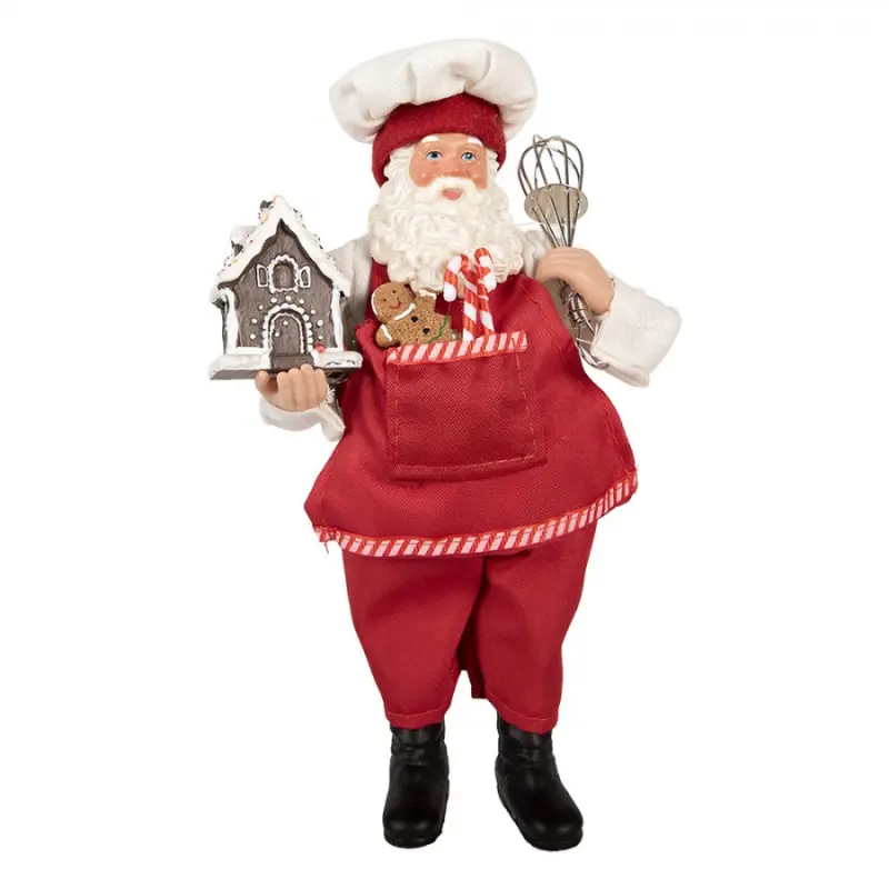Červená plastová vánoční dekorace Santa Claus – 16x9x26 cm