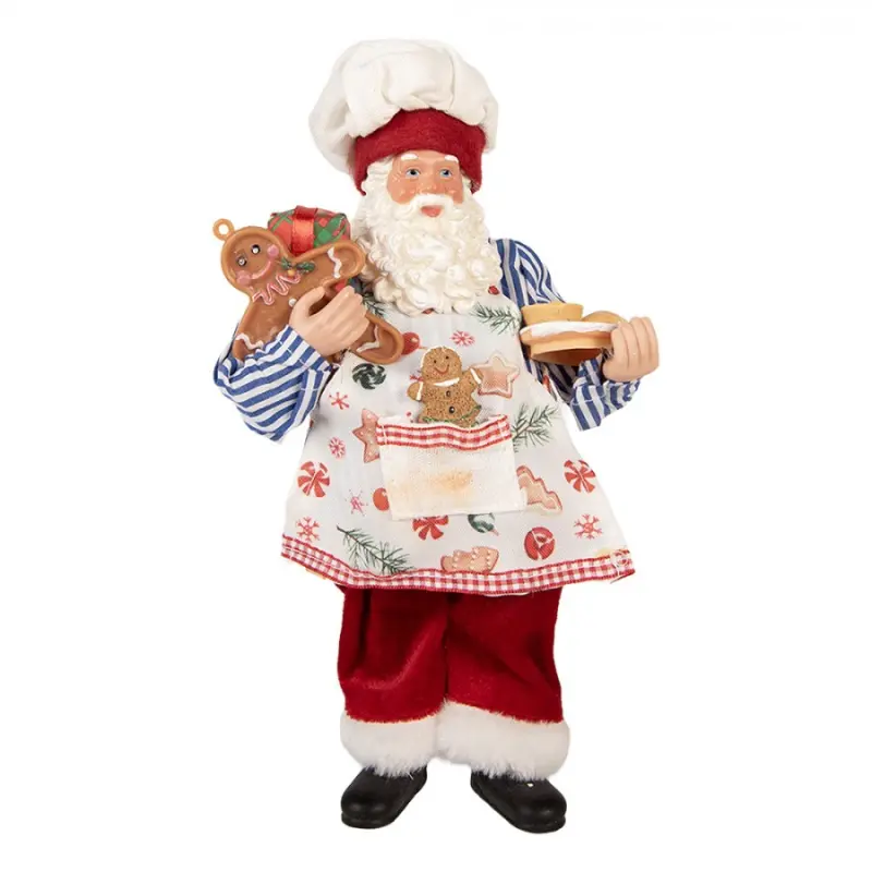 Červená plastová vánoční dekorace Santa Claus – 15x10x26 cm