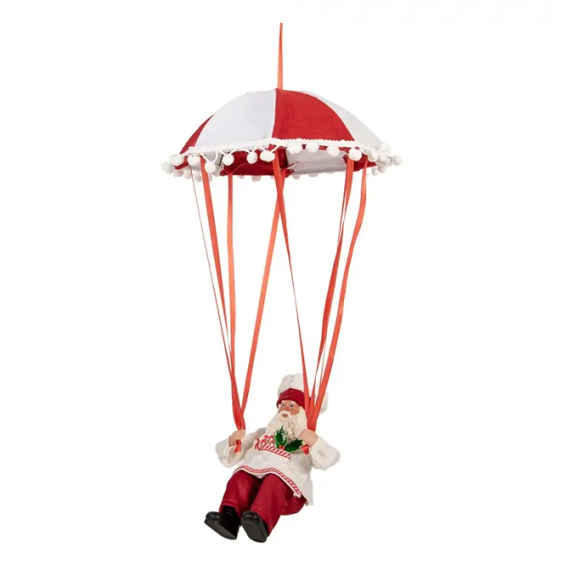 Červená plastová vánoční dekorace Santa Claus – 25x25x55 cm