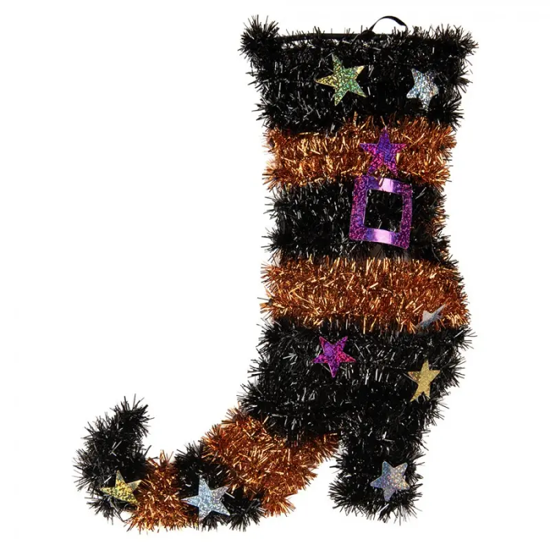 Černá plastová vánoční dekorace boty – 28x5x38 cm